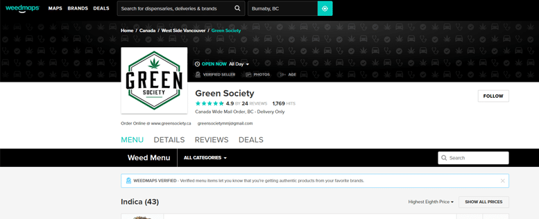 green society information weedmaps