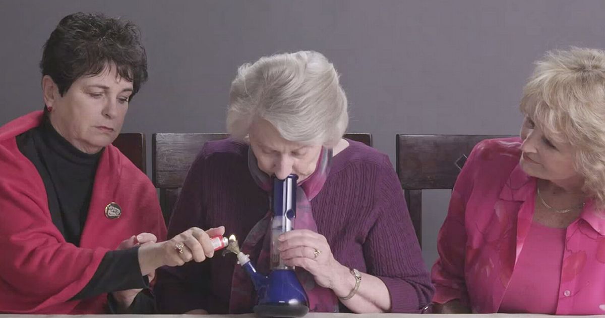 grandma smoking bong