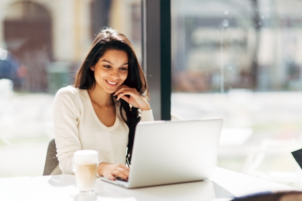 Woman using computer