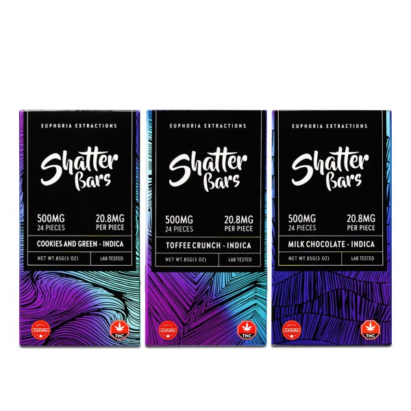 Euphoria Extractions Indica Shatter Bars