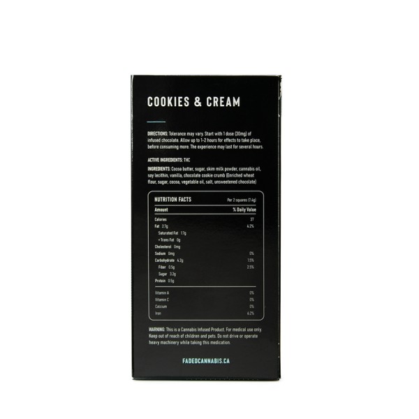 Faded Cannabis Co. Cookies & Cream Bar