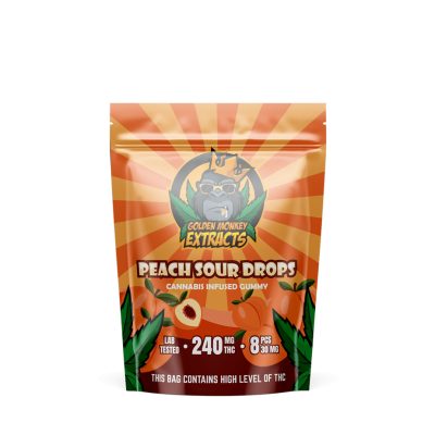 Buy Golden Monkey Extracts Peach Sour Drop Gummies Online Green Society