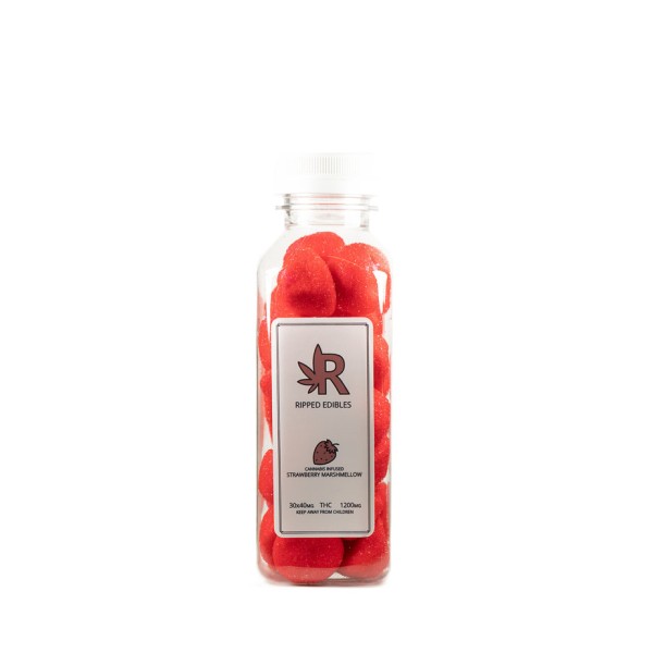 Buy Ripped Edibles THC Strawberry Marshmallows (Bulk) Online Green Society