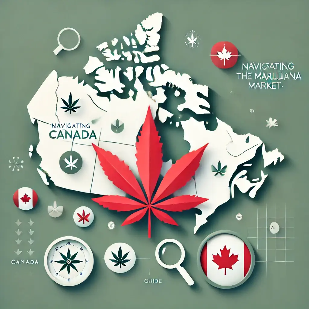 Dall·e 2024 08 12 13.23.21   A Modern, Minimalistic Design For A Guide Titled 'navigating The Marijuana Market  A Guide For New Users In Canada.' The Image Should Feature A Subtle (1)