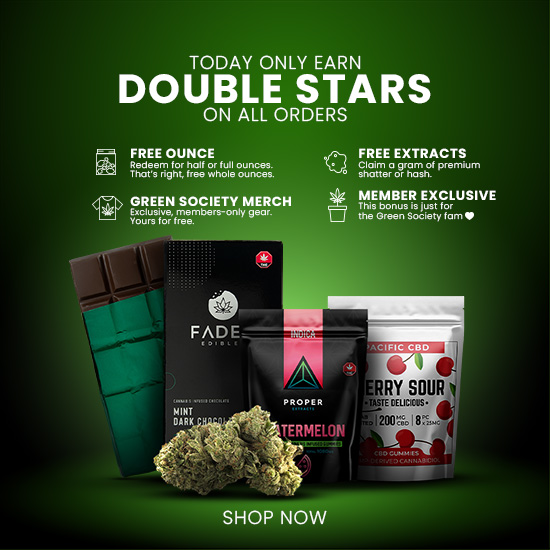 Double Star Monday, Earn double stars on all orders placed today. Trade in Stars for exclusive rewards.